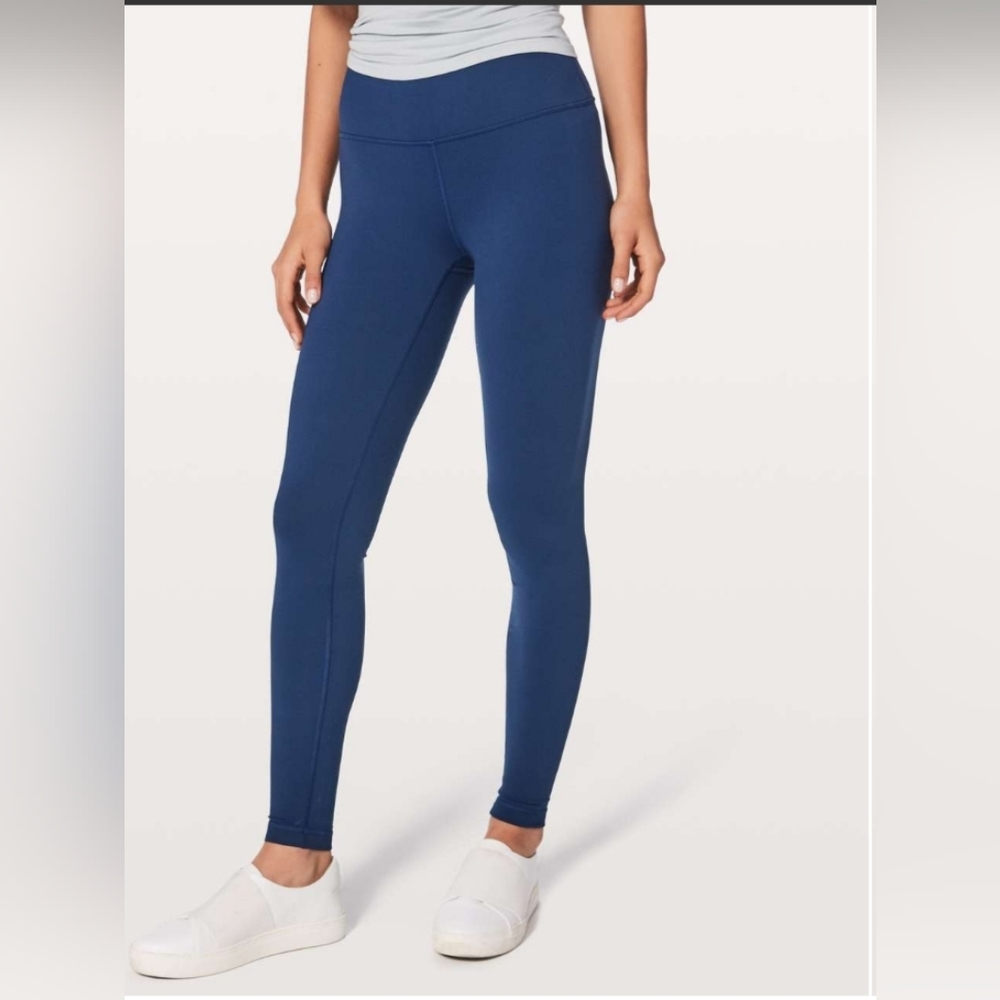 Lululemon women's blue athletic pants stretch leggings size 4